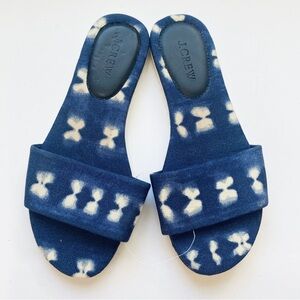 Jcrew tie-dye blue flat sandals